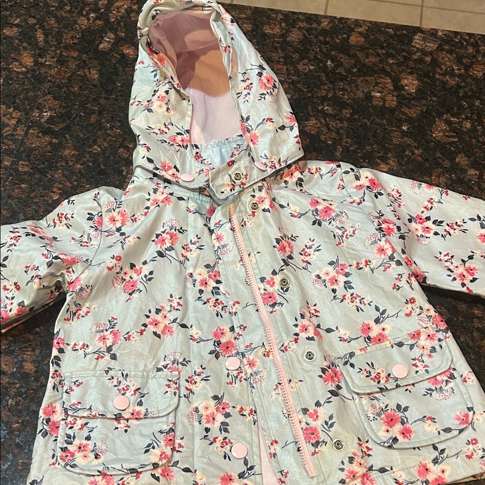 GAP Floral Raincoat for Kids - Pink and White